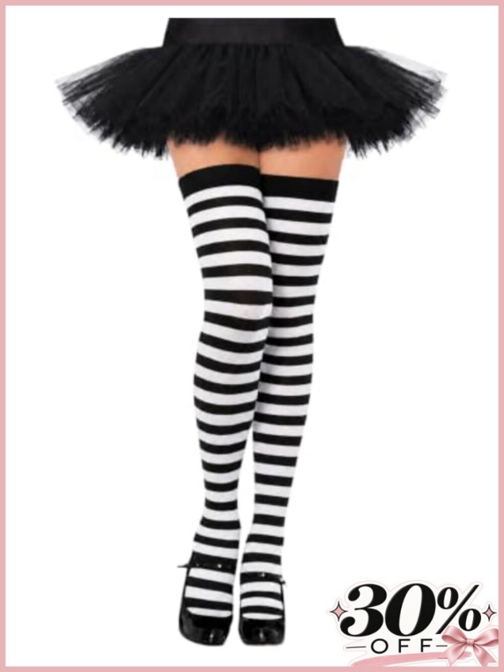 Women's Striped Thigh High Stockings Cosplay Halloween Costume Hosiery